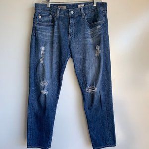 AG The Nikki Relaxed Skinny Destroyed Crop  Jeans